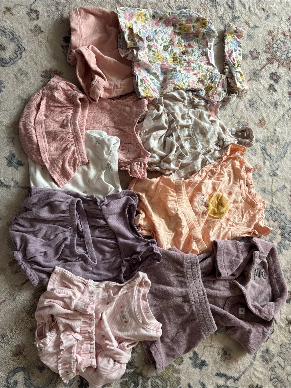 Baby girls matching summer tank top and shorts sets - Carters, old navy, winners